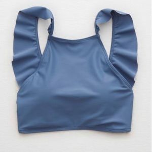 Aerie Ruffle Bikini Top in White